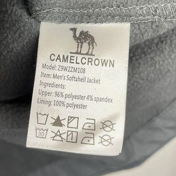 CAMEL CROWN Mens Full-Zip Jacket Anorak NEW Fleece-Lined Windproof Hood Gray L - Picture 8 of 9